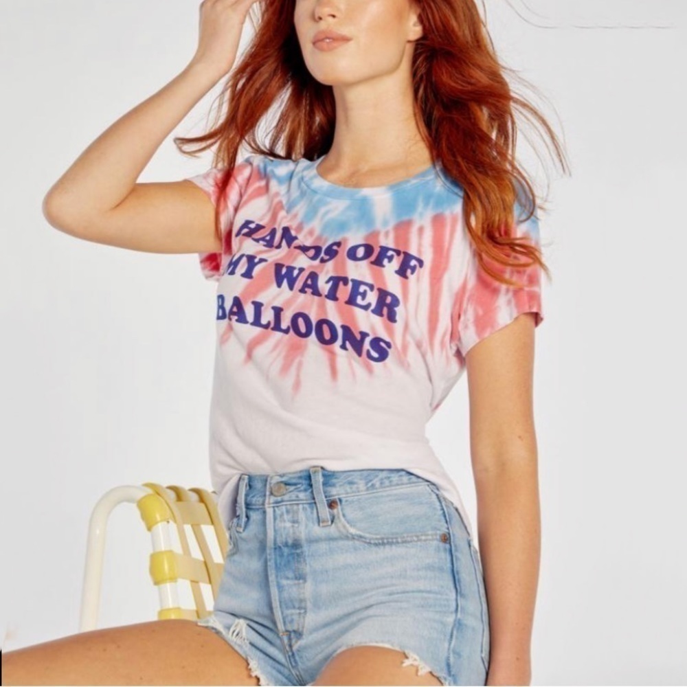NWT Wildfox Hands Off My Water Balloons Tie Dye Short Sleeve Tee